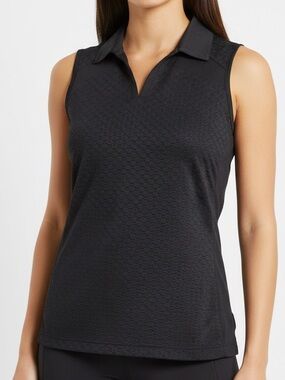 IZOD Women’s Golf Medium Black Crepe Shirt Cool FX Perfect Movement corpcore Med